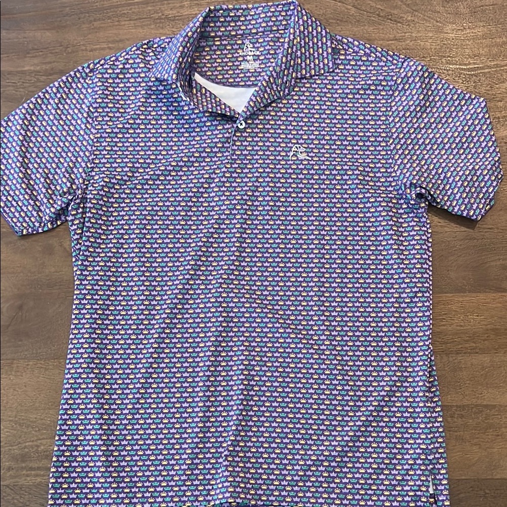 Men's Mardi Gras Themed Polo Medium